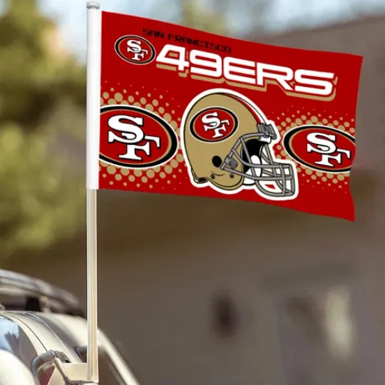 Discover San Francisco 49ers Helmet Car Flags  | Home Docor | Outdoor Flag | American Football Gift