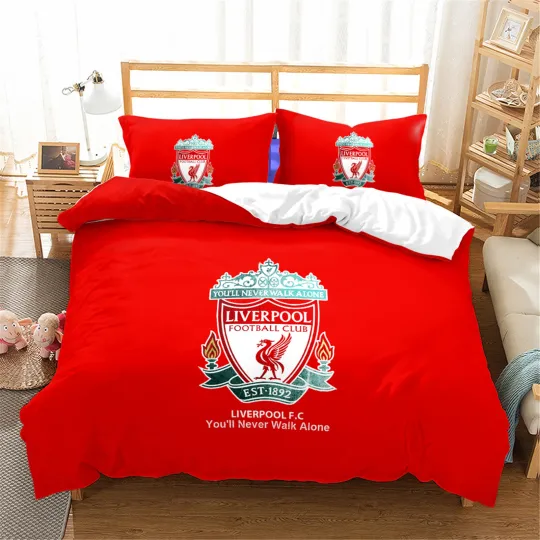 Discover Liverpool F.C. 3-Piece Microfiber Bedding Set with Duvet Cover and Pillowcases
