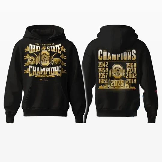 Discover 2025 Champions Kansas City and Ohio State Football Gift Hoodie