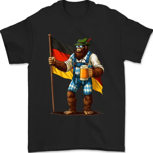 Discover German Sasquatch Beer Lederhose Oktoberfest Unisex T-Shirt