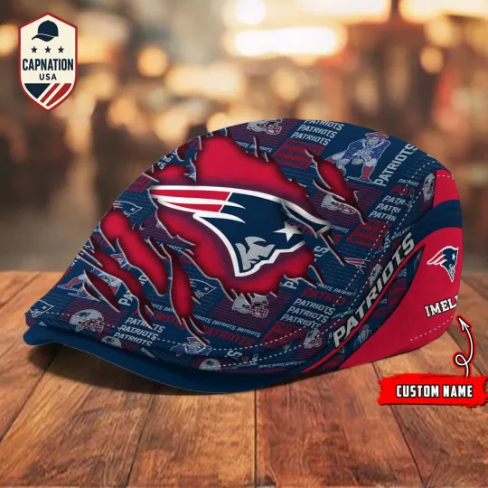 Discover New-England-Patriots Jeff Cap football Newsboy Cap Golf Cap Driving Hat for Men