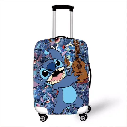Funny Stitch Playing Guitar Stitch Ohana Means Family Luggage Cover