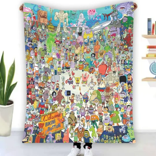 Discover Spongebob Characters Fleece Blanket
