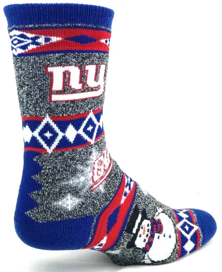 Discover New York Giants Football Christmas Snowman Socks