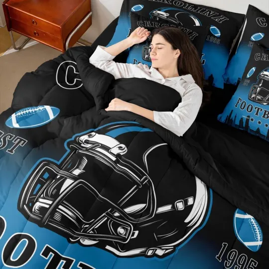 Discover Soccer 7 Piece Bedding Set Football City Twin Comforter Set