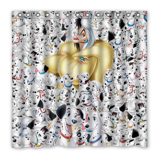101 Dalmatians Dogs Disney Shower Curtain, Disney Bathroom Decor