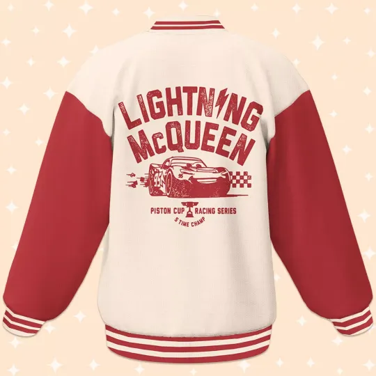Personalize Cars Lightning McQueen Piston Cup Racing Series Baseball Jacket