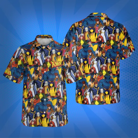Discover X-Men Button-Up Shirt Men’s Marvel Comics Clothing