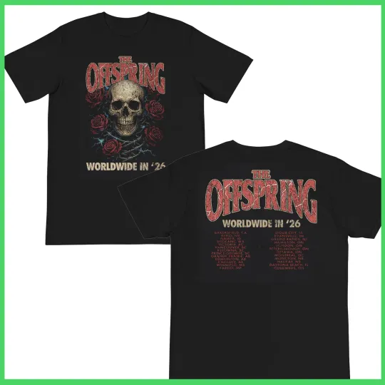 Discover The Offspring Worldwide In 2026 Rose Skull Ladies Tour T Shirt