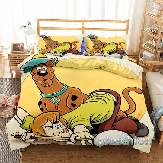 3D Scooby-Doo Quilt Duvet Set Bedding Set Pillowcase Single Double Queen Gift