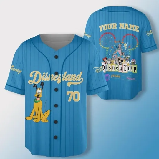 Discover Personalized Funny Pluto Magic Kingdom 70th Anniversary Baseball Jersey Shirt