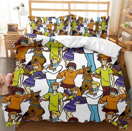 Scooby Doo Bedding Set 2Pcs 3Pcs Quilt Duvet Cover Pillowcase