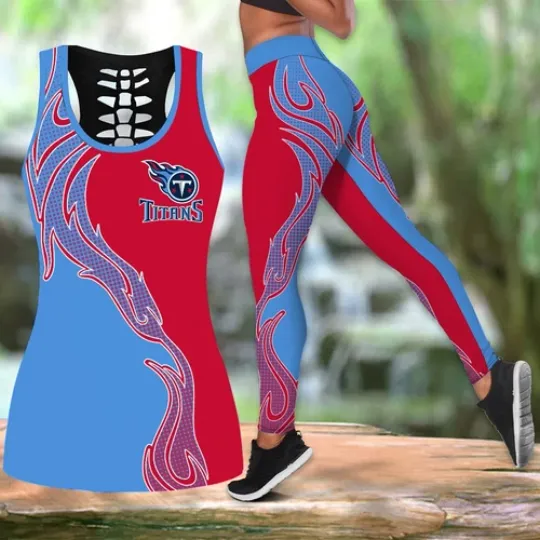 Discover TN Titans Football Hollow Tank Top Leggings Sets, TN Titans Football Tank Tops, TN Titans Game Day Football Legging