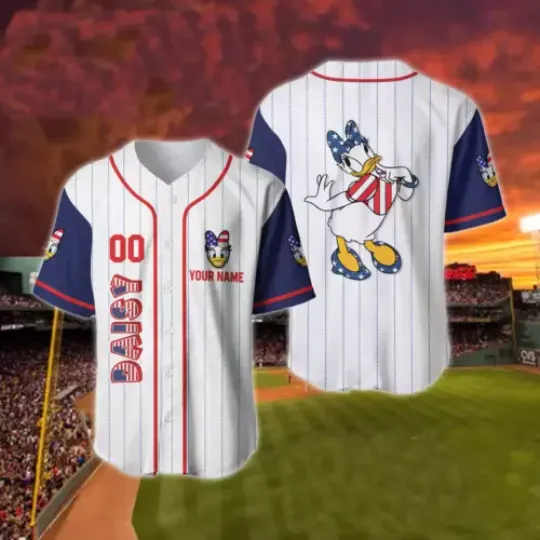 Personalized Daisy Duck Happy Independence Day July 4th 3D BASEBALL JERSEY