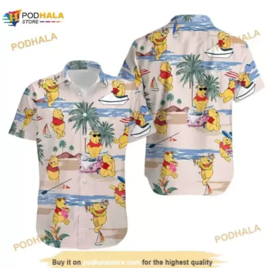 Pooh Beach 3D Disney Hawaiian Shirt