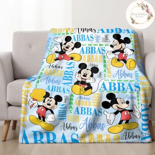 Discover Personalized Cute Mouse Fleece Blanket, Birthday Gift
