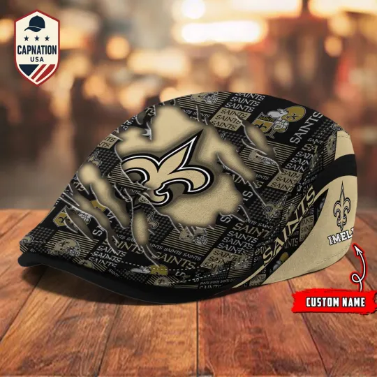 Discover New-Orleans-Saints Jeff Cap football Newsboy Cap Golf Cap Driving Hat for Men