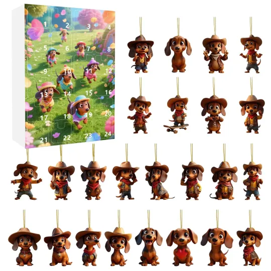 Discover Halloween Advent Calendar 2025 with 2D Sausage Dog Ornaments Countdown Calendar