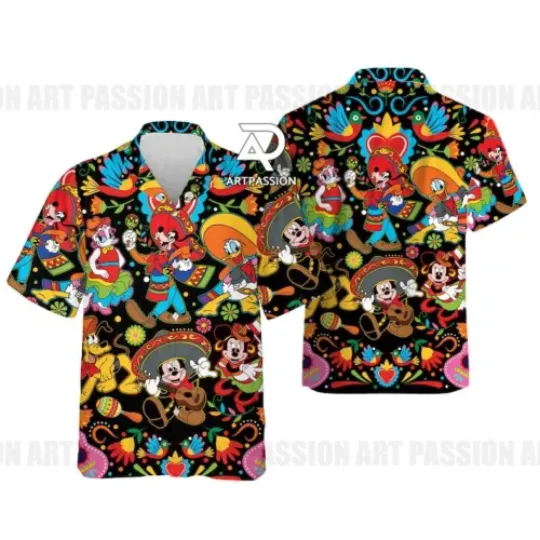 Mexico Mickey Minnie Hawaiian Shirt, Disney Cinco De Mayo Shirt