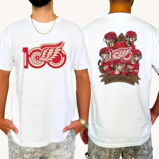 Discover Detroit Red Wings 100th Anniversary T-Shirt 1926-2026 Multicolor