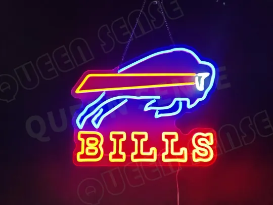 Discover Buffalo Bills LED Neon Sign with Dimmer USB Powered Light Bar Decor