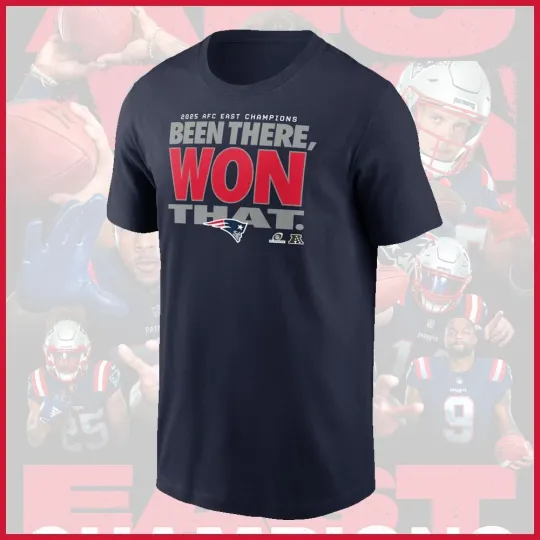 Discover New England Patriots 2025 AFC East Division Champions T-Shirt