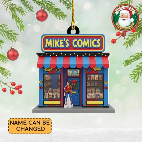 Discover Personalized Comics Store Christmas Ornament, Comics Books Shop Ornament Gift