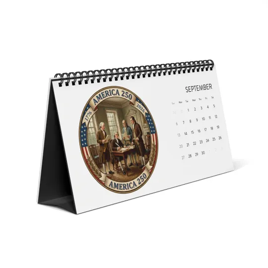 Discover Happy 250th Birthday America 2026 Desk Calendar
