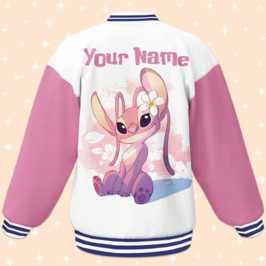 Personalized Angel Lilo & Stitch Mother's Day Father's Day Baseball Jacket