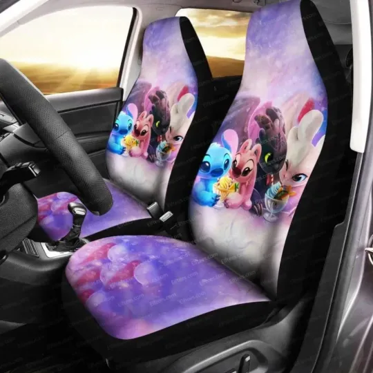 Discover Toothless Light Fury Stitch Lilo Couple Car Seat Covers