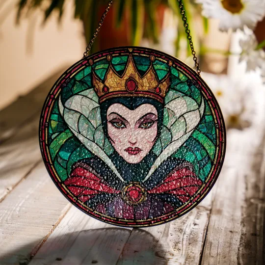 Discover Evil Queen Snow White Stained Glass Suncatcher,Window Hanging Decor