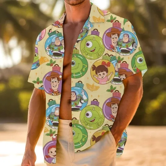 Discover Toy Story Mike Woody Buzz Lightyear In Xmas Ball Hawaiian Shirt