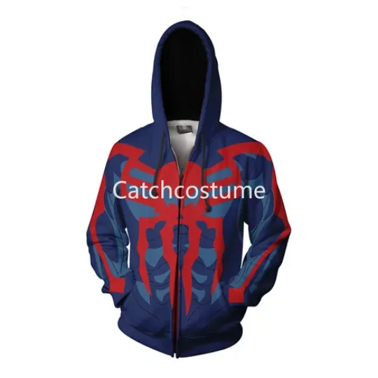 Discover Spider-Man Across the Spider-Verse Spiderman 2099 Black Suit Cosplay Hoodie