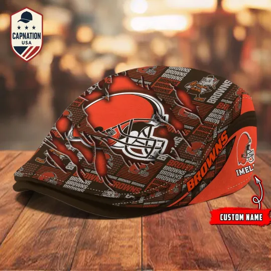 Discover Cleveland-Browns Jeff Cap football Newsboy Cap Golf Cap Driving Hat for Men