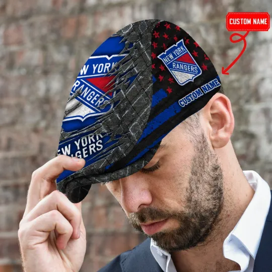 Discover New York Team Rangers Jeff Cap Driving Cap Golf Cap Newsboy Cap Flat Cap