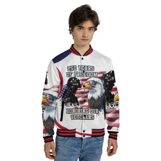 Discover Patriotic Bald Eagle Honoring Veterans 4th of July Bomber Jacket
