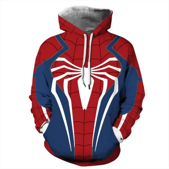 Discover Spiderman Hoodie Jumper Superhero Cosplay Pullover Hooded 3D Print