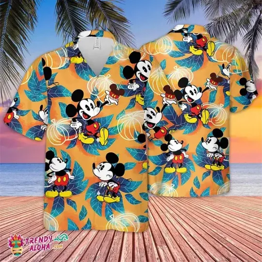Discover Mickey Mouse Leaves Vintage Trending Tropical Beach Hawaiian Shirt