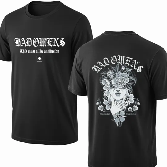 Discover Bad Omens Tour 2026 Shirt This Must All Be An Illusion Graphic Gothic Black Tee