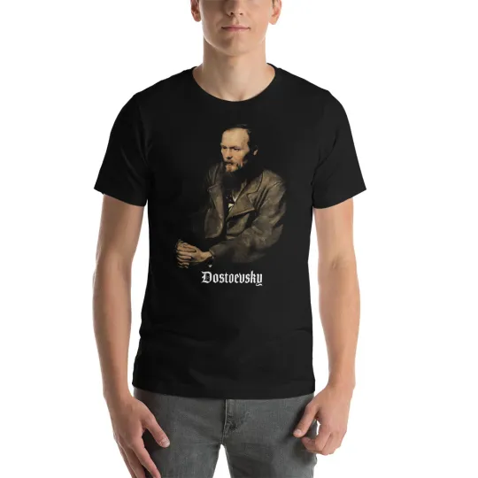 Discover Fyodor Dostoevsky Portrait Graphic T-Shirt Unisex Short Sleeve