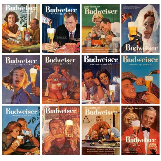 Discover 2026 Vertical Wall Calendar with Vintage Budweiser Beer Ads and Posters