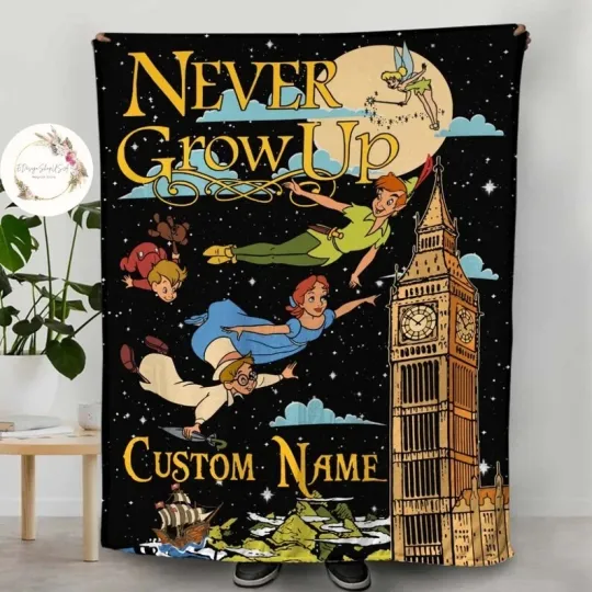 Discover Personalized Never Grow Up Fairy Flight Fleece Blanket