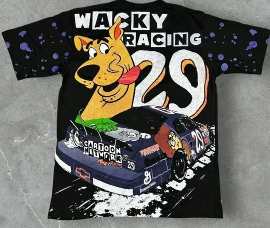 Discover Vintage Scooby Doo NASCAR Wacky Races 3D Double-Sided T-Shirt