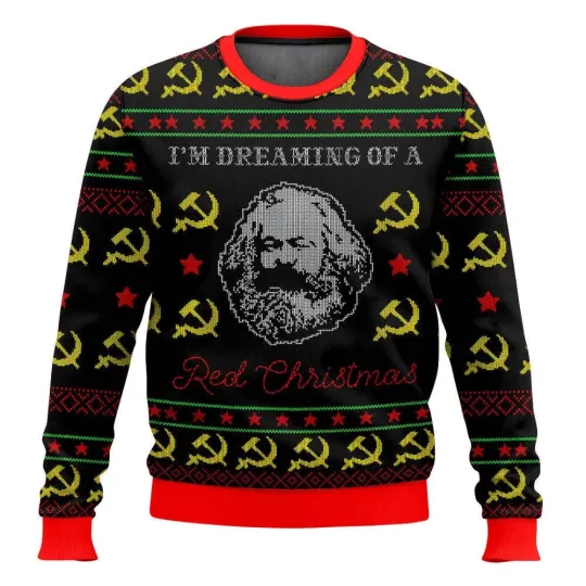 Discover Karl Marx Autumn/Winter 3D Print Ugly Christmas Pullover for Men and Women