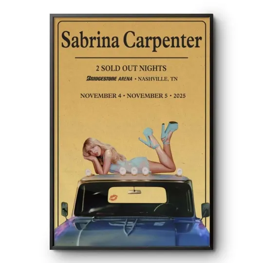 Discover Sabrina Carpenter Nashville 2025 Poster Music Print