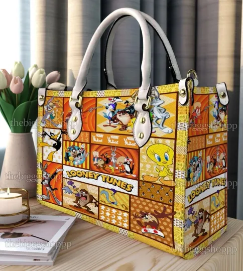 Discover Cartoon Christmas Leather Handbag, Gift for Her Women