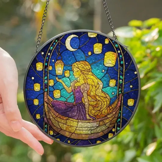 Discover Rapunzel Stained Glass Suncatcher, Princess Rapunzel Suncatcher, Tangled Stained