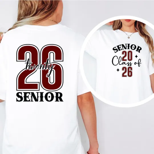 Discover Class of 2026 Senior T-Shirt Graduation Tee 2026 Graduate Double Sided Shirt