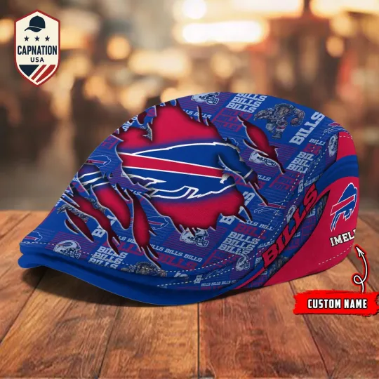 Discover Buffalo-Bills Jeff Cap football Newsboy Cap Golf Cap Driving Hat for Men