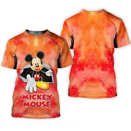 Mickey Cracking Galaxy Pattern Mother's Day Birthday Tshirt 3D Printed
